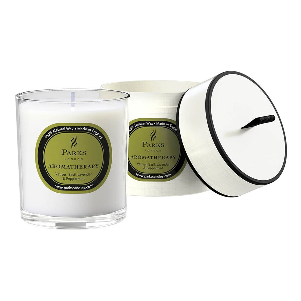 Obrázok Sviečka s vôňou bazalky, levandule, mäty a vetiveru Parks Candles London Aromatherapy, 50 hodín horenia