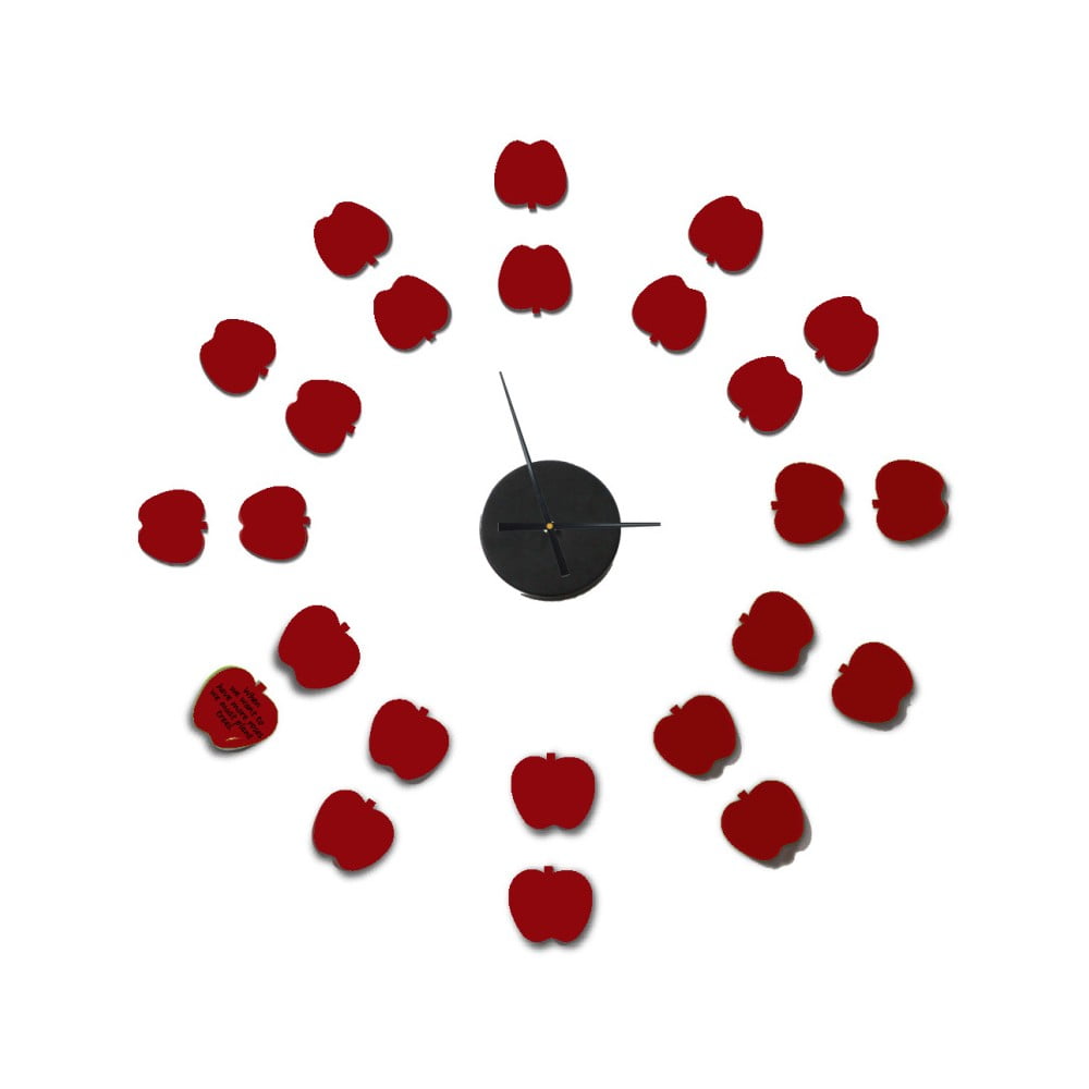 E-shop Nástenné samolepiace hodiny Mauro Ferretti Apples, ⌀ 75 cm