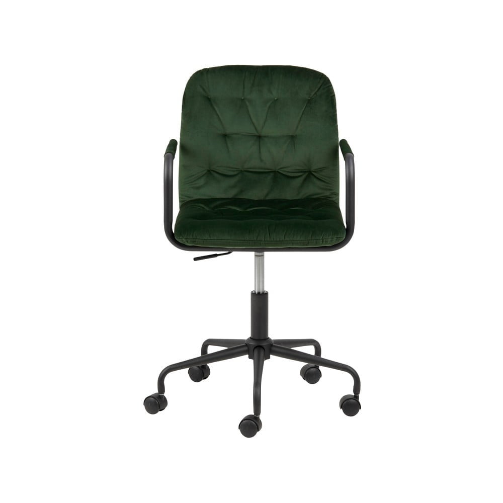 E-shop Zelená kancelárska stolička so zamatovým povrchom Actona Wendy