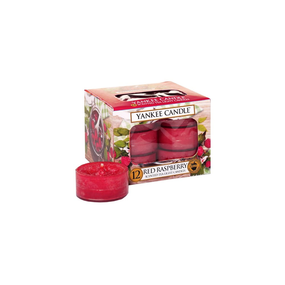 E-shop Súprava 12 vonných sviečok Yankee Candle Red Raspberry, doba horenia 4 h