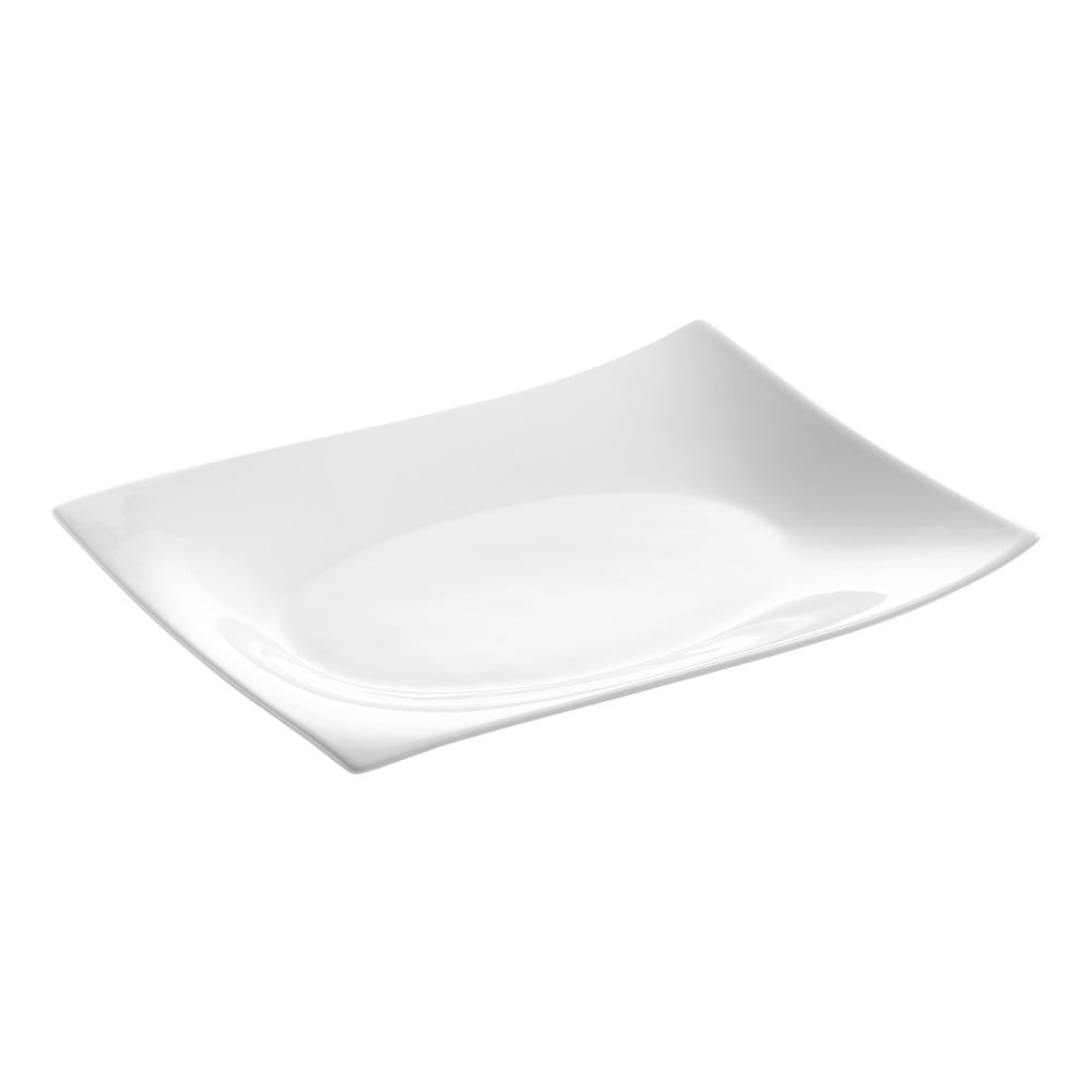 E-shop Biely porcelánový tanier Maxwell & Williams Motion, 25 x 19 cm