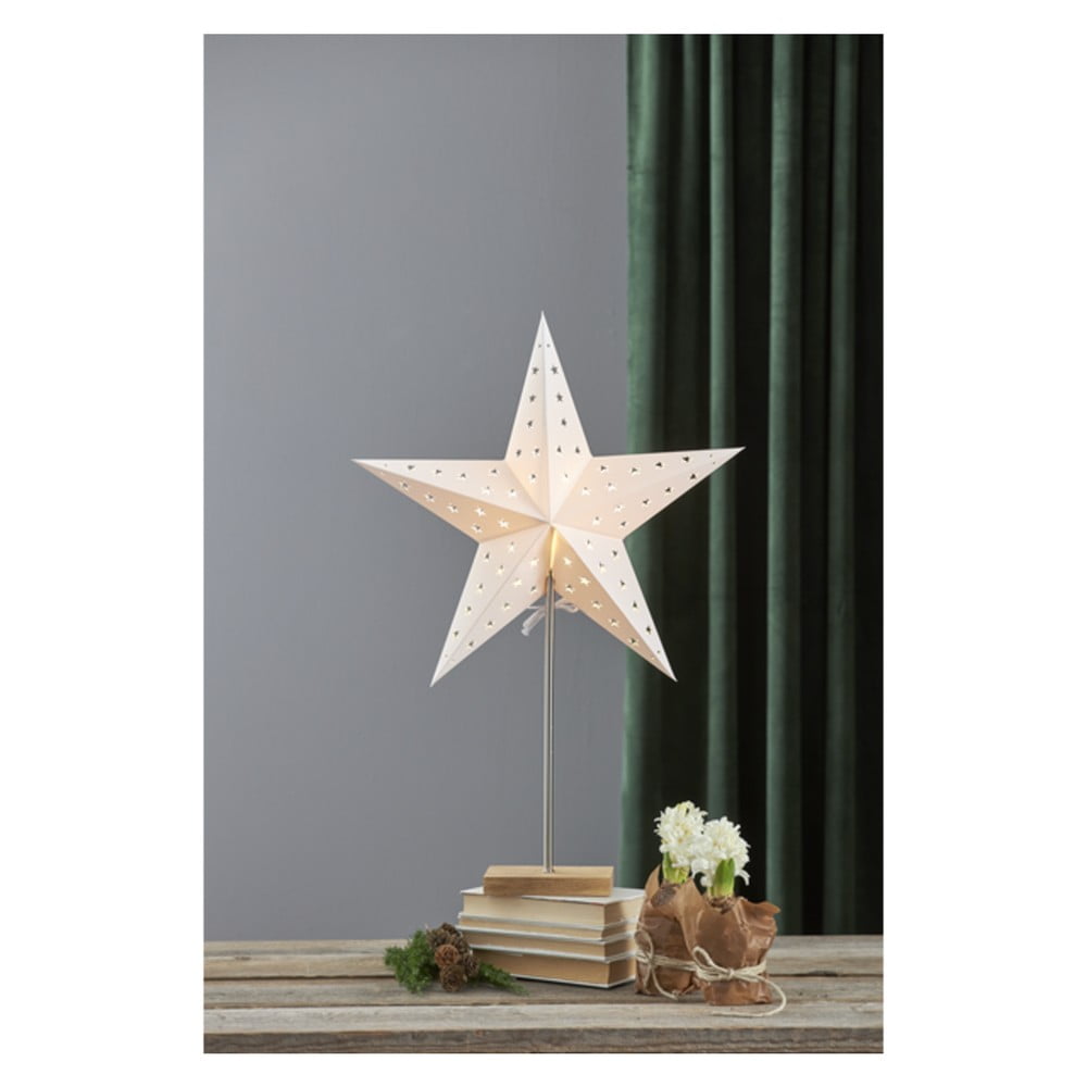 E-shop Biela svetelná dekorácia Star Trading Star, výška 65 cm