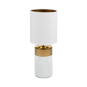 Biela stolová lampa so základňou v zlatej farbe Santiago Pons Reba, ⌀ 19 cm