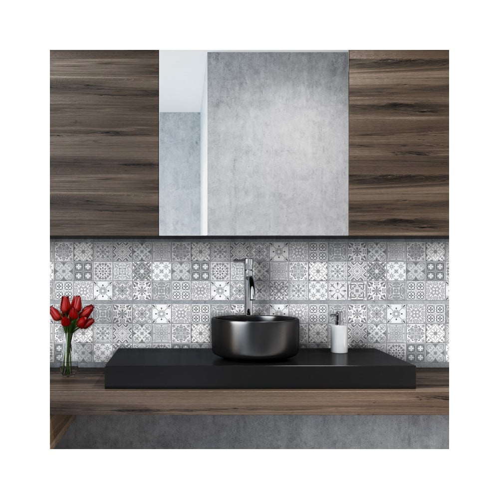 Obrázok Sada 6 nástenných samolepiek Ambiance Stickers Friezes Tiles Lia, 5 × 30 cm