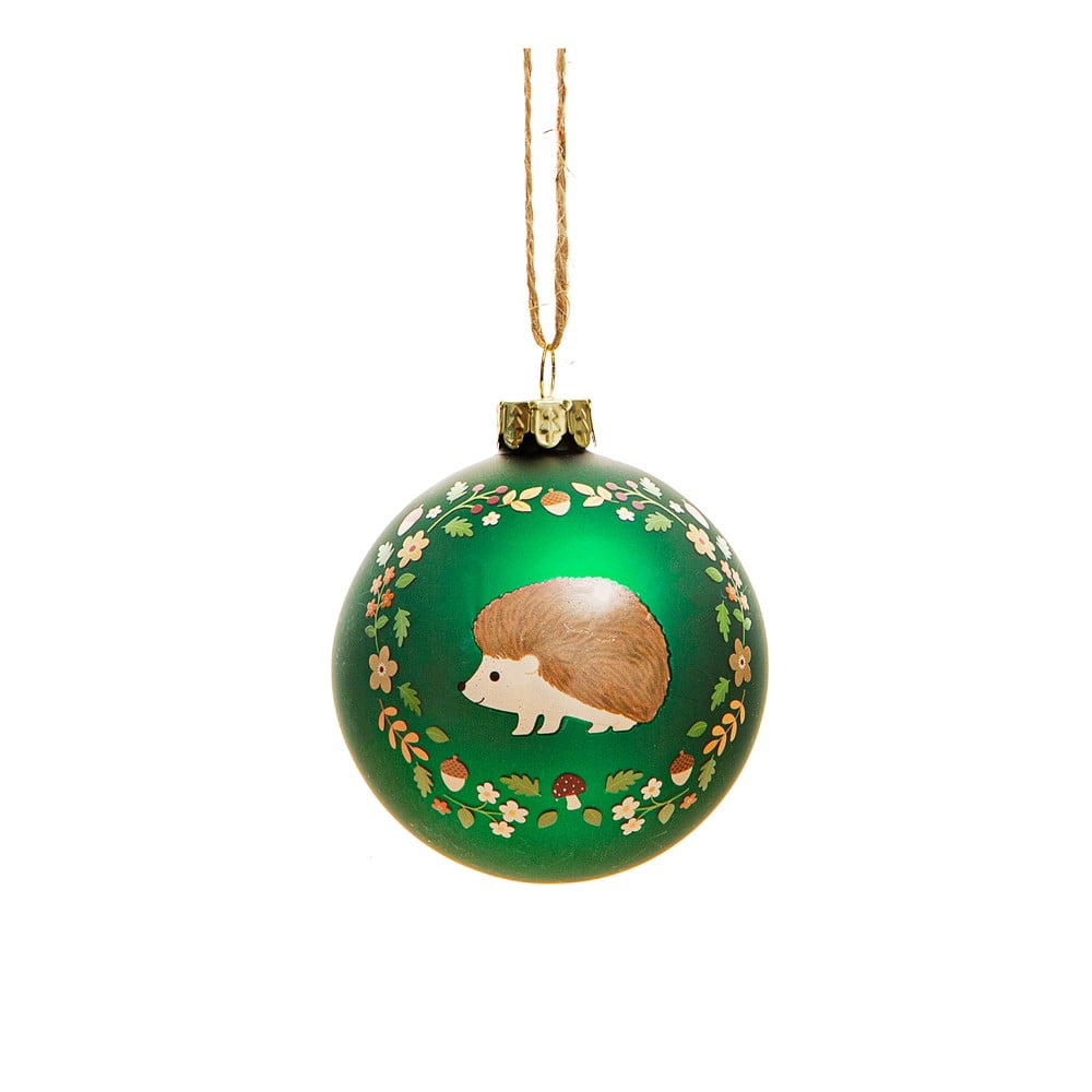 Sklenená vianočná ozdoba Woodland Hedgehog – Sass & Belle