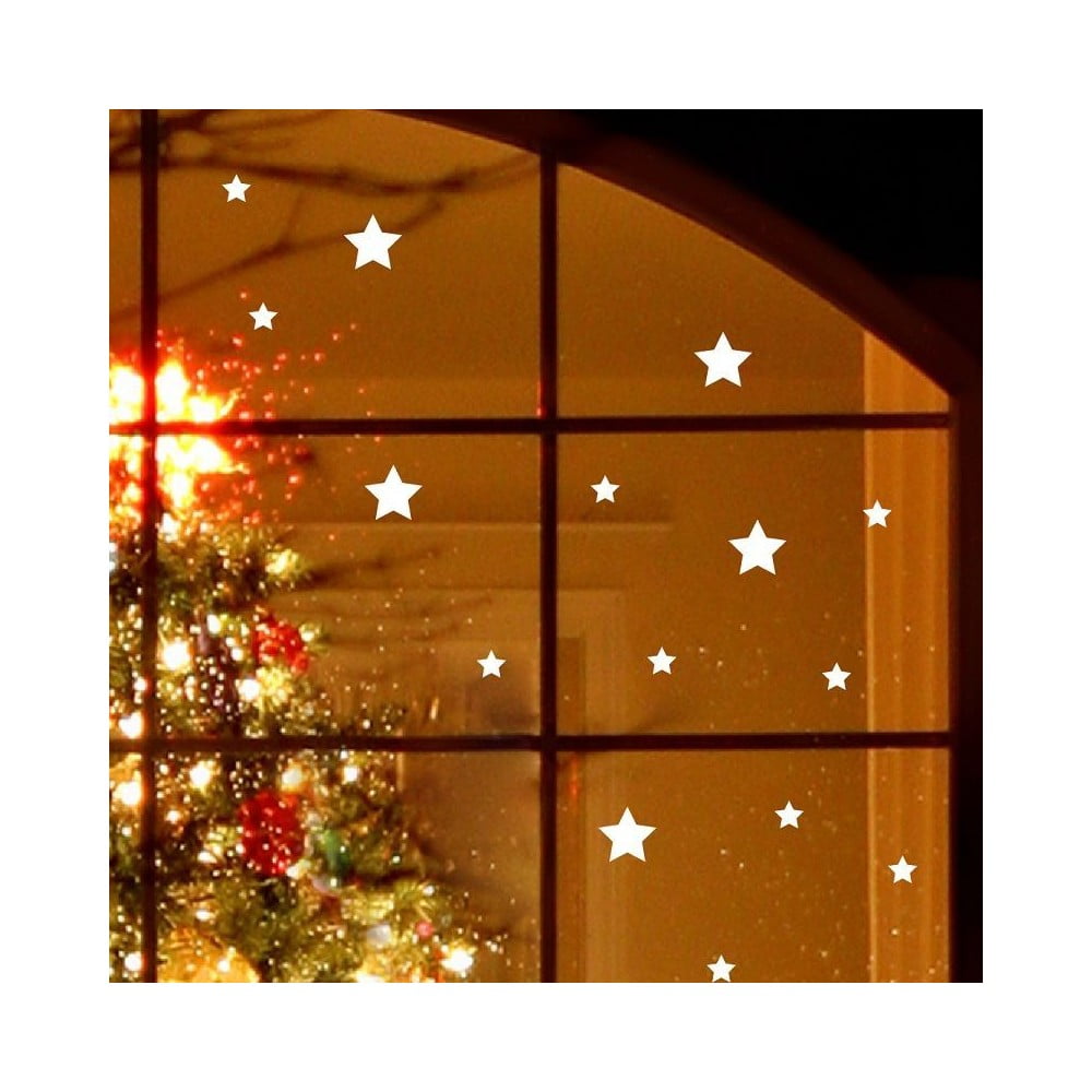 E-shop Elektrostatická vianočná samolepka Ambiance Bright White Stars