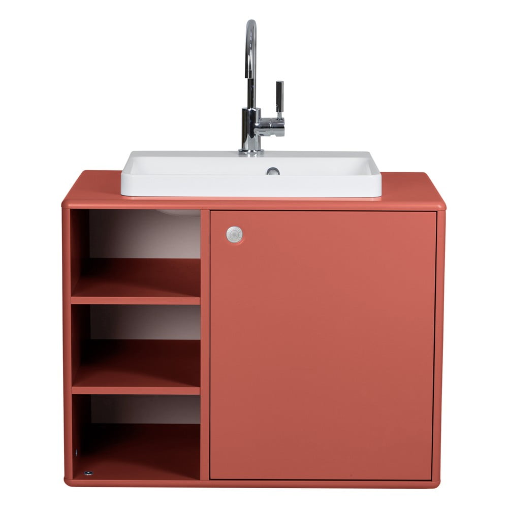 E-shop Červená skrinka s umývadlom bez batérie 80x62 cm Color Bath - Tom Tailor for Tenzo