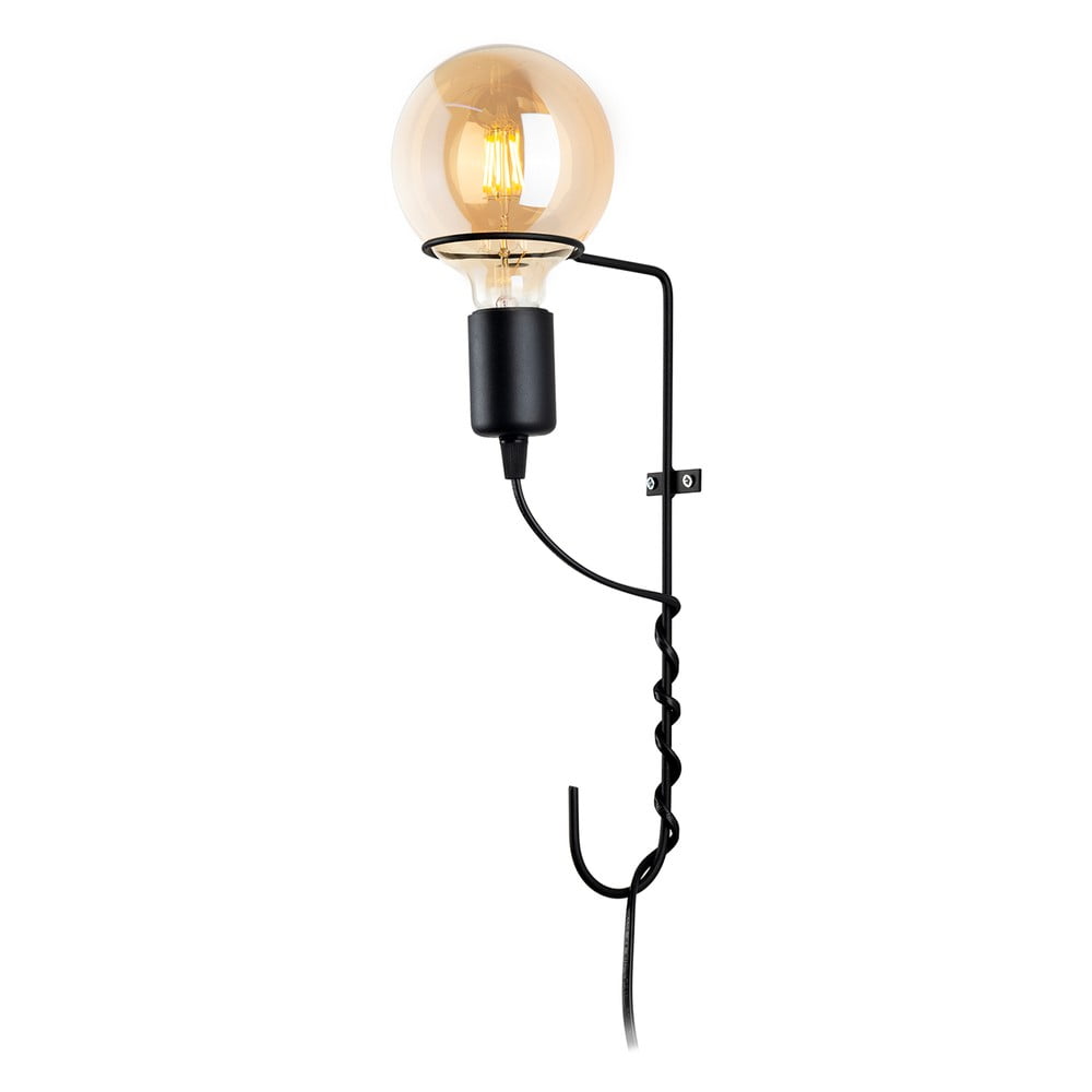 E-shop Čierne nástenné svietidlo Squid Lighting Penta, výška 30 cm