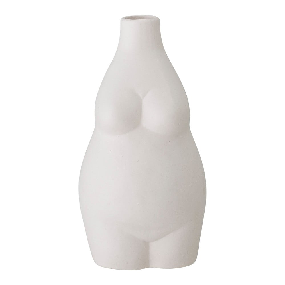E-shop Biela kameninová váza Bloomingville Elora, výška 18 cm