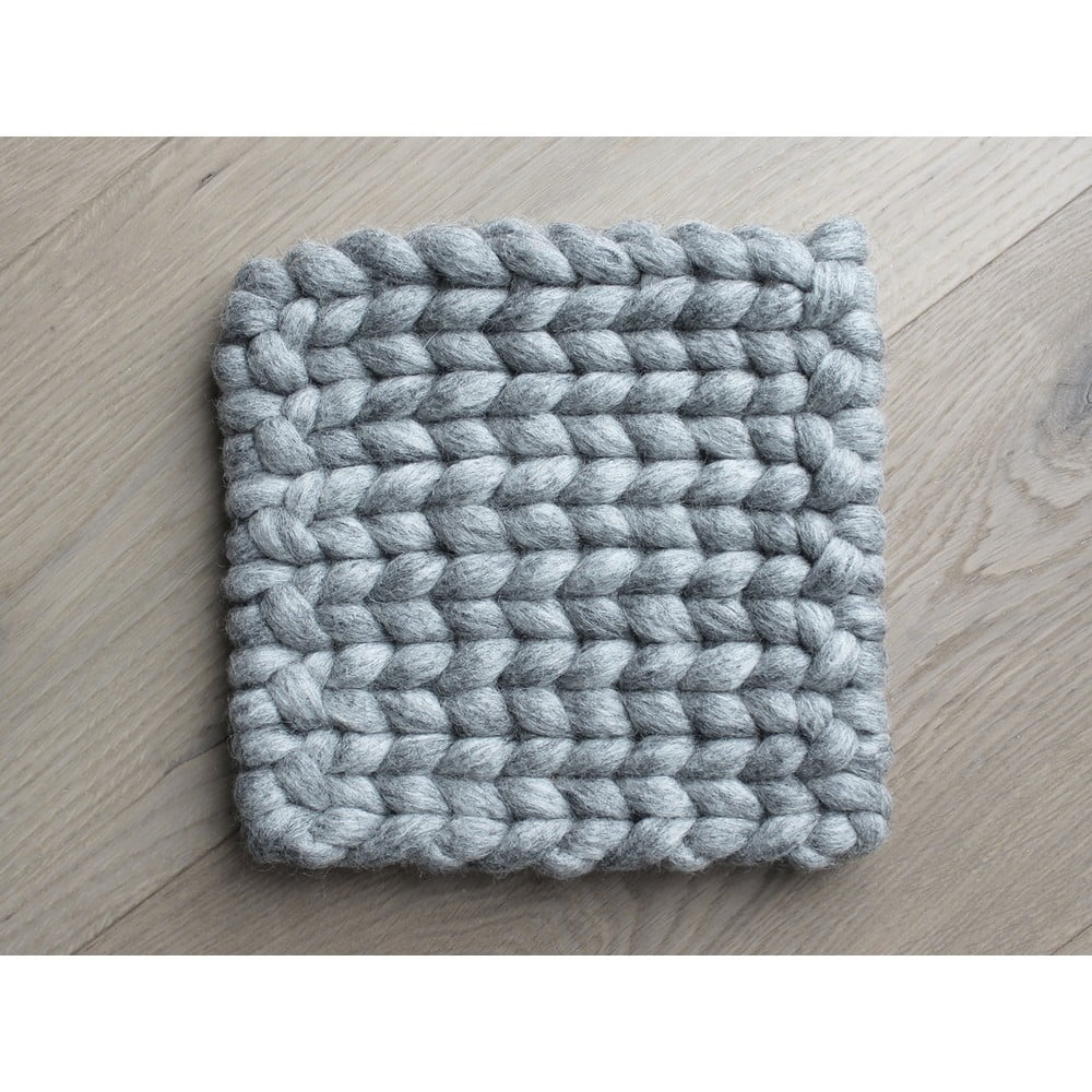 Obrázok Oceľovosivá pletená podložka pod pohár z vlny Wooldot braider Coaster, 20 x 20 cm