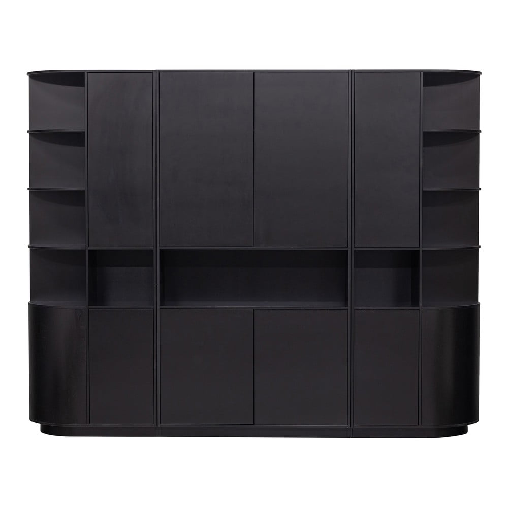 Čierna modulárna knižnica z borovicového dreva 266x210 cm Finca – WOOOD