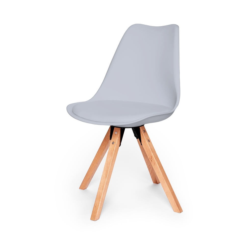 E-shop Súprava 2 sivých stoličiek s podnožím z bukového dreva Bonami Essentials Gina