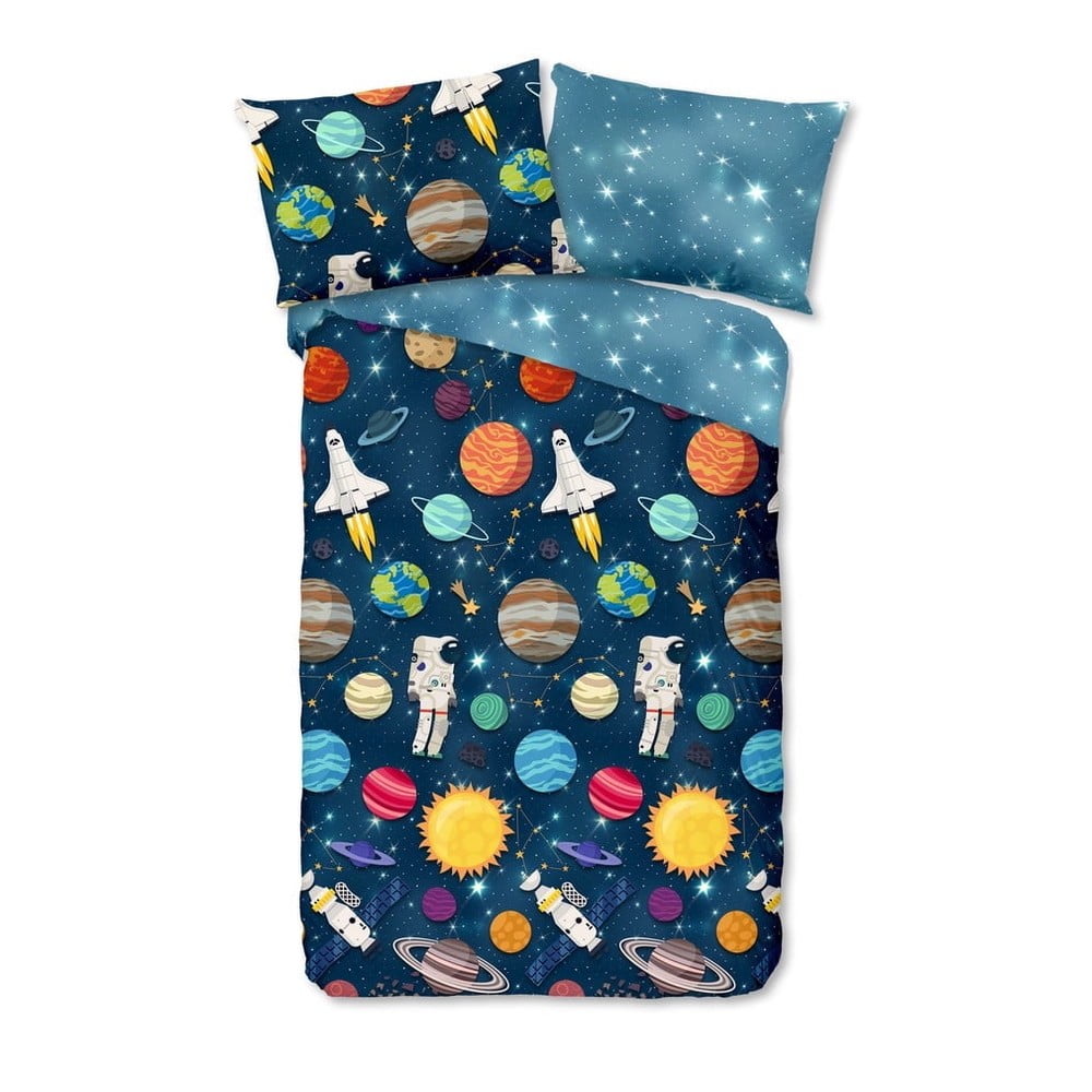 Detské flanelové obliečky Good Morning Spaceworld, 140 x 200 cm