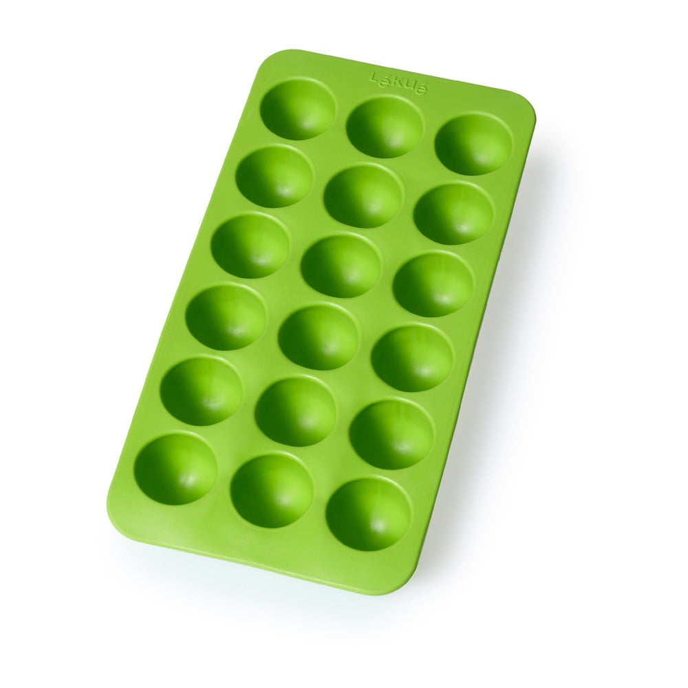 E-shop Zelená silikónová forma na ľad Lékué Round, 18 kociek