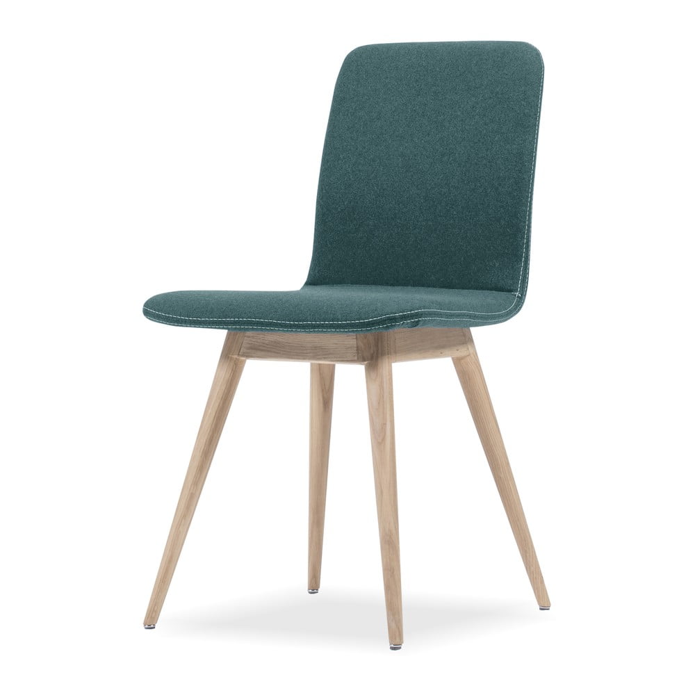 E-shop Zelená jedálenská stolička s podnožím z dubového dreva Gazzda Ena