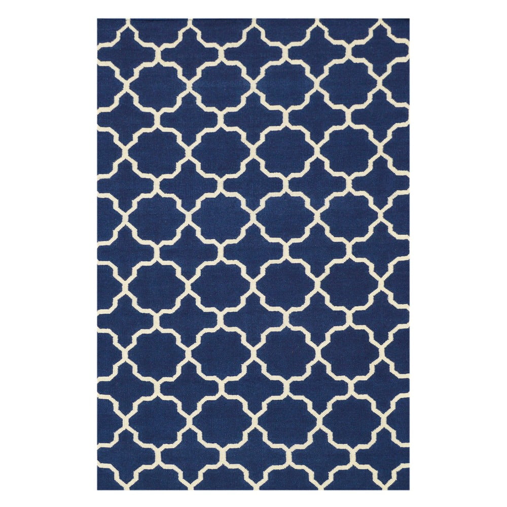 Ručne tkaný koberec Bakero Maria Blue/White, 60 × 90 cm