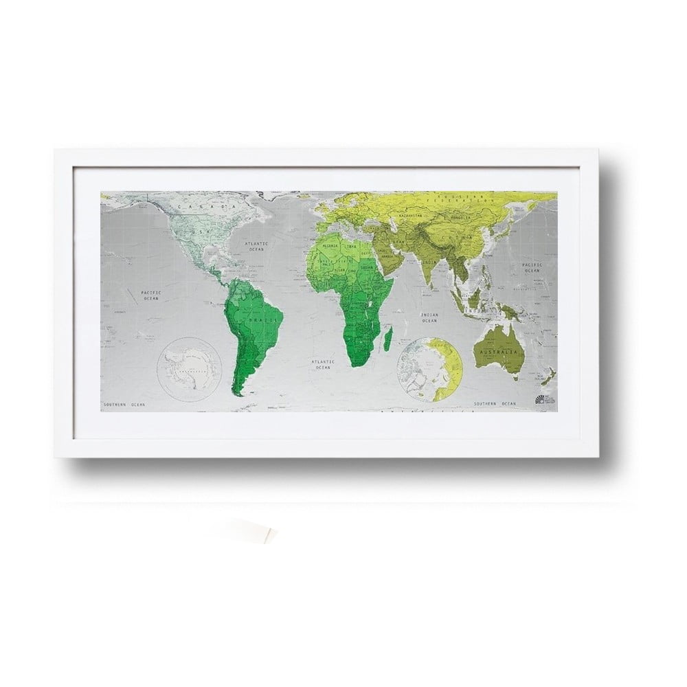 Zelená mapa sveta The Future Mapping Company Future Map, 101 × 58 cm
