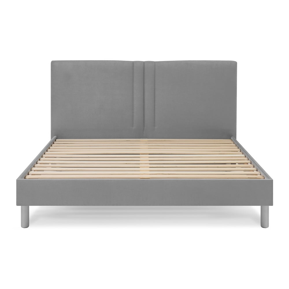 E-shop Svetlosivá čalúnená dvojlôžková posteľ s roštom 160x200 cm Kerry - Bobochic Paris