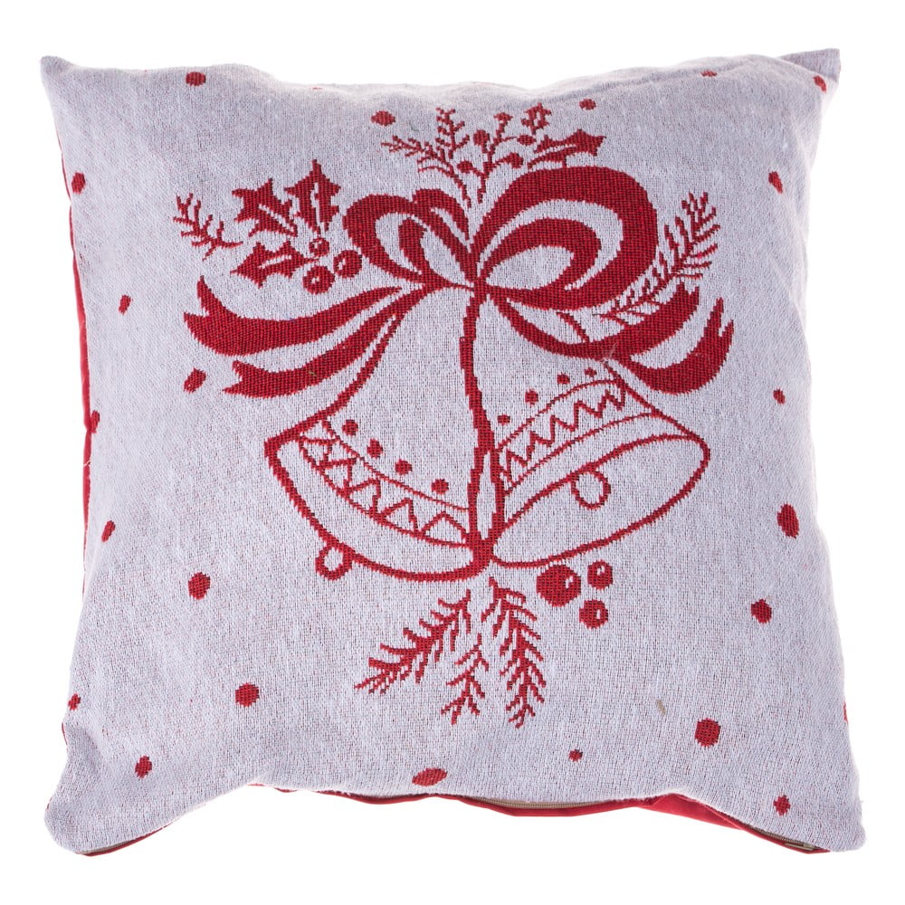 E-shop Bielo-červená obliečka na vankúš s vianočným motívom Dakls, 40 x 40 cm