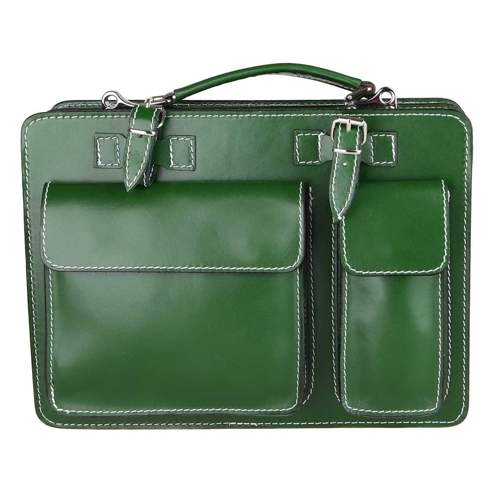 E-shop Zelená kožená taška Chicca Borse Gaia