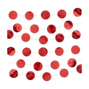 Závesná červená papierová girlanda Neviti Red Dots, dĺžka 3 m