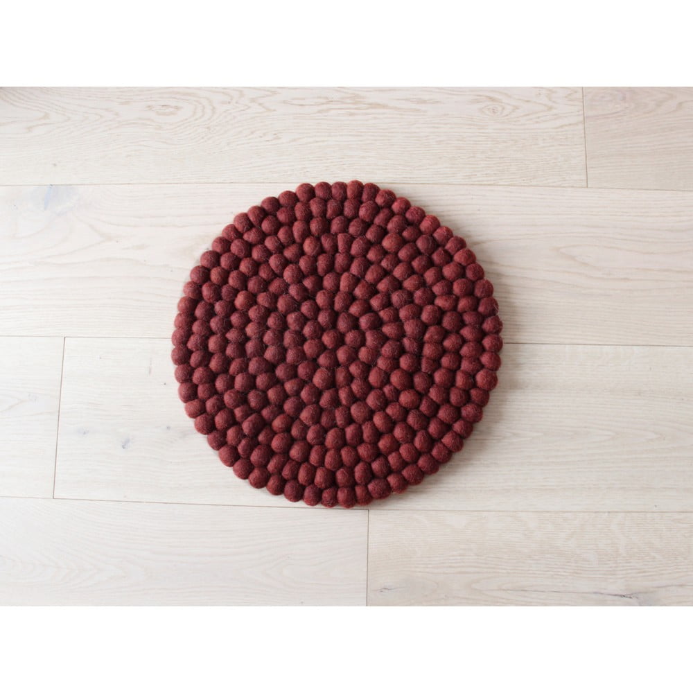 Obrázok Tmavý višňovočervený guľôčkový vlnený detský podsedák Wooldot Ball Chair Pad, ⌀ 30 cm