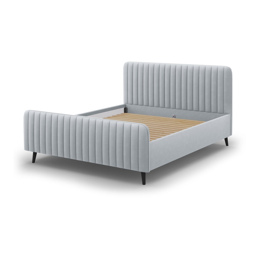 E-shop Svetlosivá čalúnená dvojlôžková posteľ s roštom 140x200 cm Lily - Micadoni Home