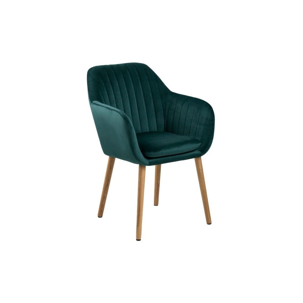 E-shop Zelená jedálenská stolička s drevenou podnožou Bonami Essentials Emilia