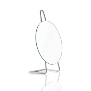 Sivé oceľové stolové kozmetické zrkadlo Zone A-Mirror Soft Grey, ø 31 cm