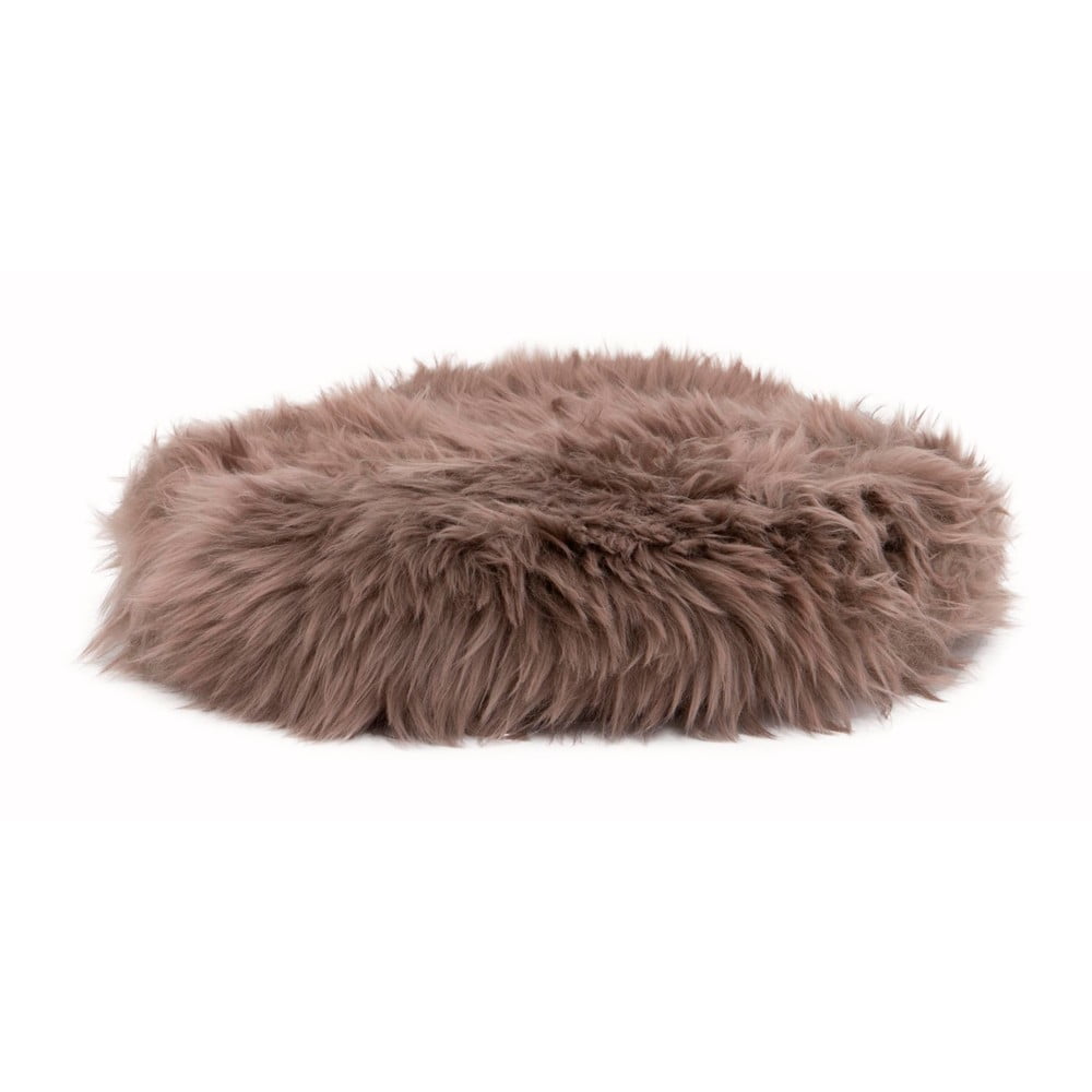 E-shop Hnedý sedák z ovčej kožušiny Native Natural Round, ⌀ 40 cm