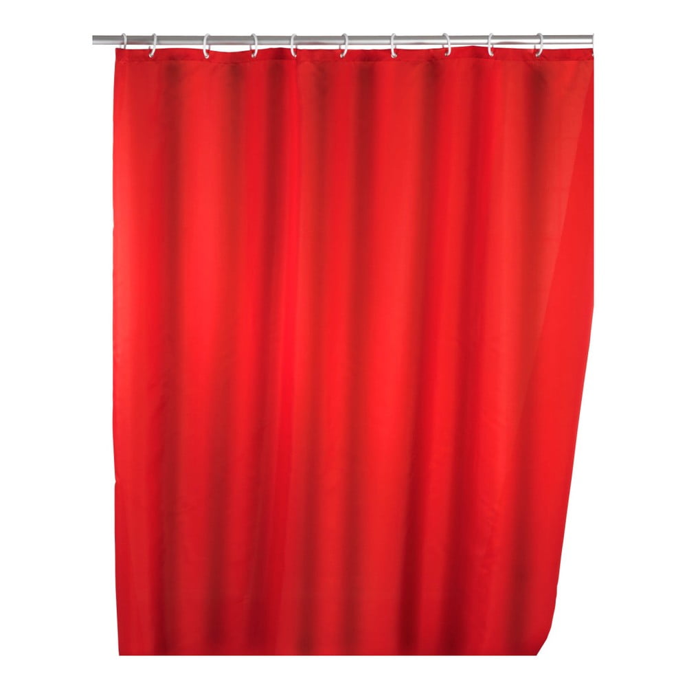 E-shop Červený sprchový záves Wenko Puro, 180 x 200 cm
