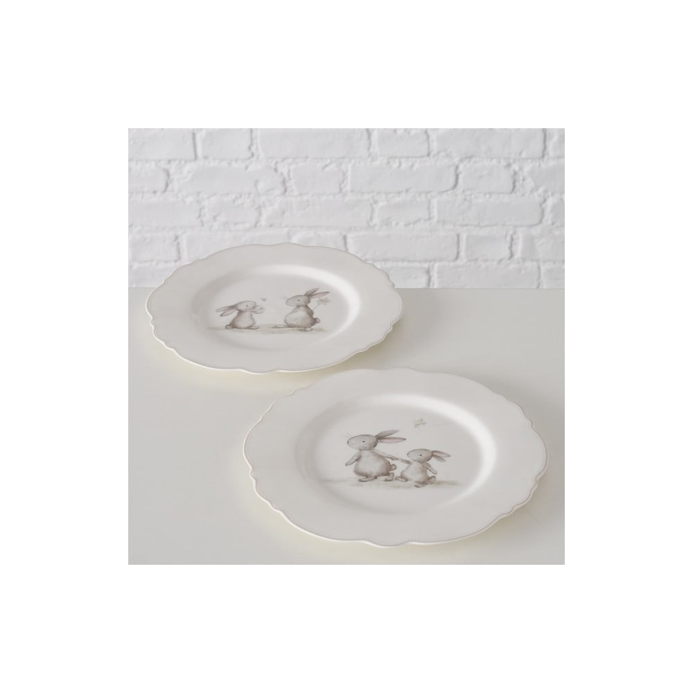 E-shop Biele veľkonočné dezertné taniere v súprave 2 ks ø 21 cm Knuffi - Boltze