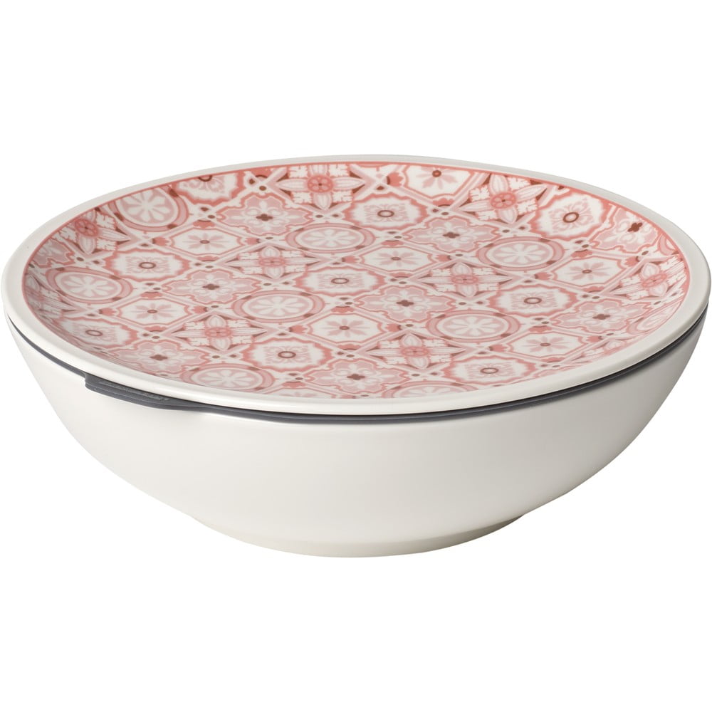 E-shop Červeno-biela porcelánová dóza na potraviny Villeroy & Boch Like To Go, ø 21 cm