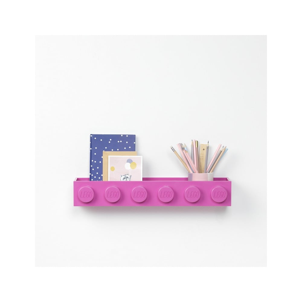 E-shop Detská ružová nástenná polička LEGO® Sleek