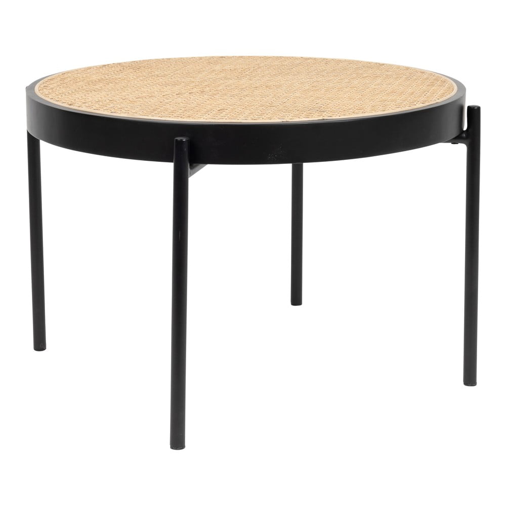 E-shop Čierny ratanový okrúhly konferenčný stolík ø 60 cm Spike - Zuiver