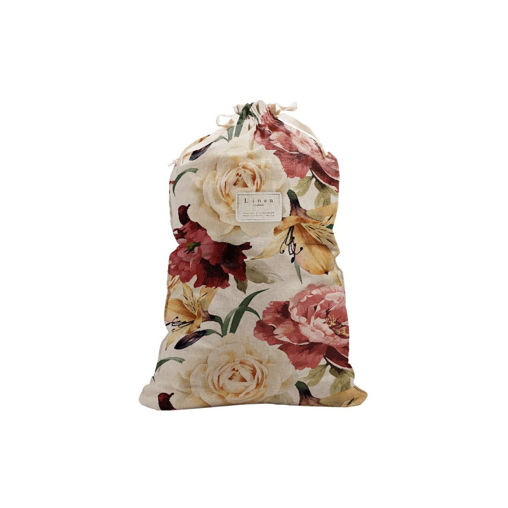 Obrázok Látkový vak na prádlo Linen Bag Roses, výška 75 cm