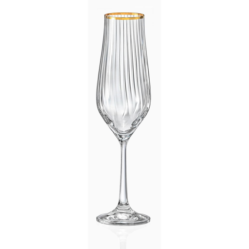 E-shop Súprava 6 pohárov na šampanské Crystalex Golden Celebration, 170 ml