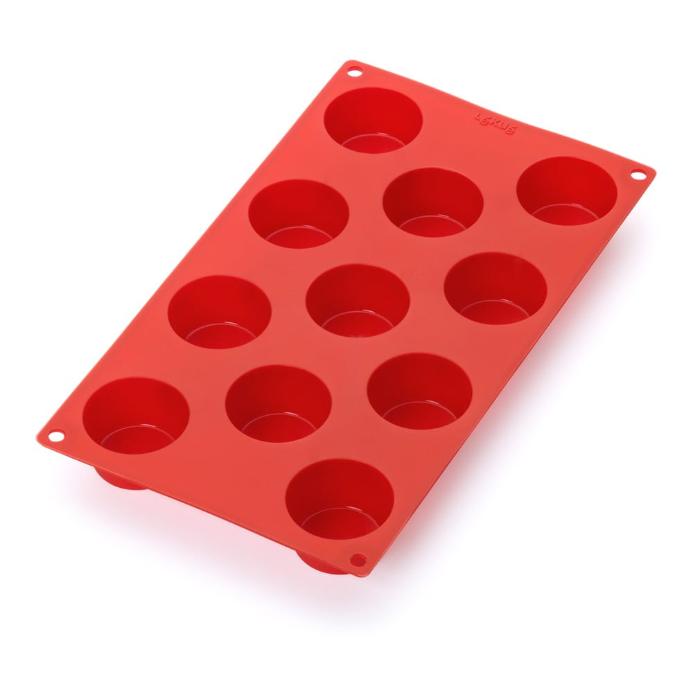 E-shop Červená silikónová forma na 11 mini muffinov Lékué