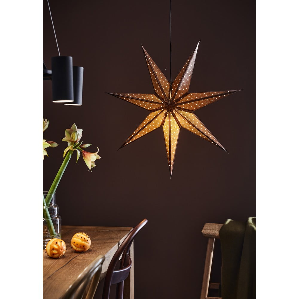 E-shop Hnedá vianočná závesná svetelná dekorácia Markslöjd Glitter, dĺžka 75 cm