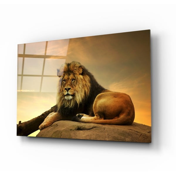 Sklenený obraz Insigne Lion, 110 x 70 cm