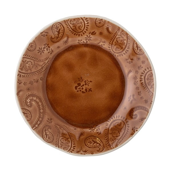 Červenohnedý dezertný tanier z kameniny Bloomingville Rani, ø 20 cm