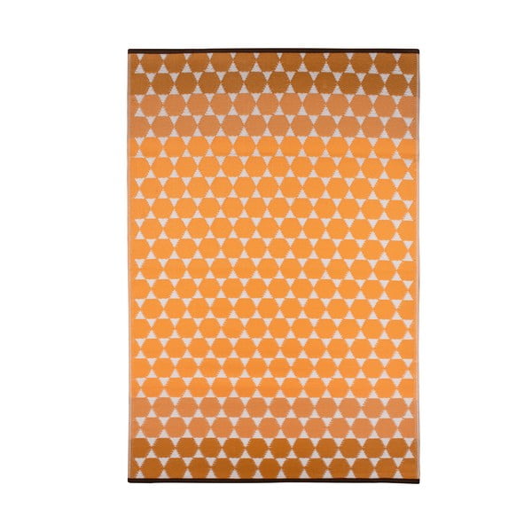 Oranžový vonkajší koberec Green Decore Hexagon, 150 x 240 cm