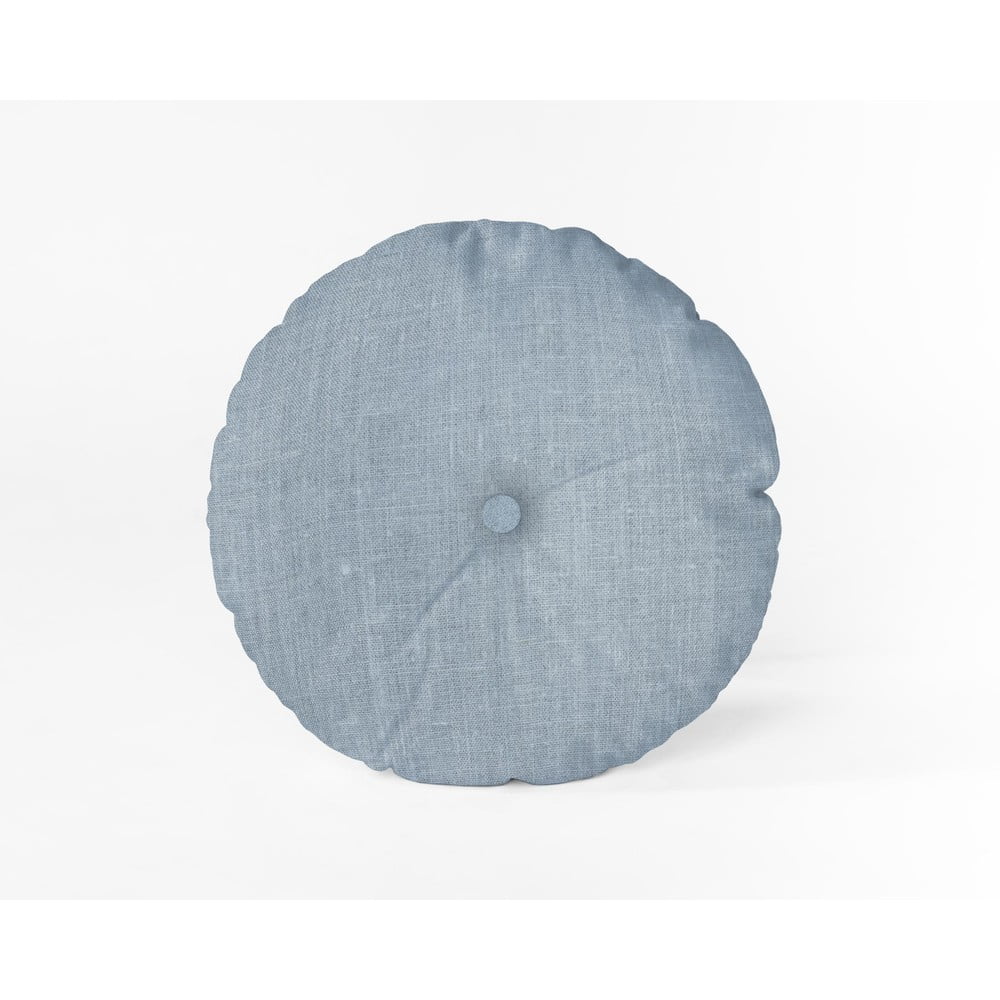 Obrázok Svetlomodrý vankúš Linen Couture Cojin Redondo Light Blue, ⌀ 45 cm