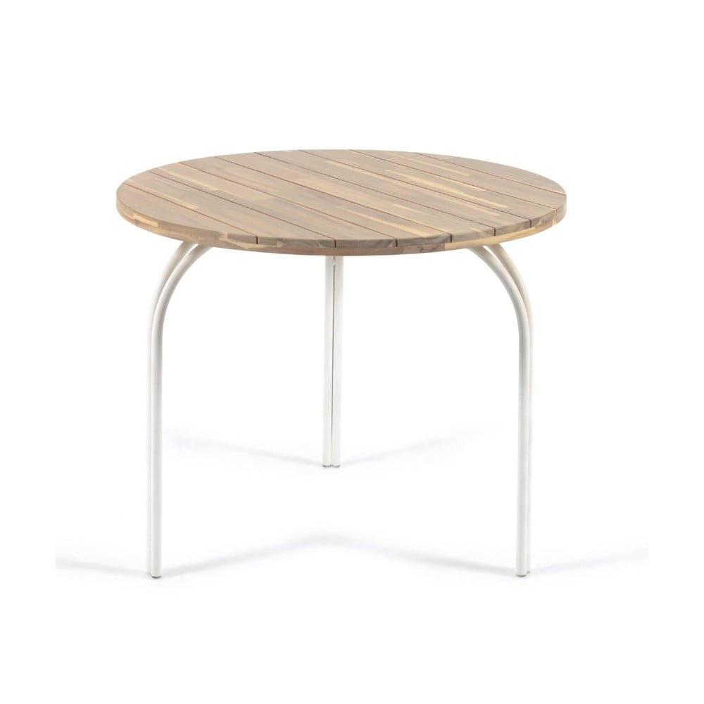 E-shop Záhradný jedálenský stôl s doskou z akáciového dreva Kave Home Cailin, ø 90 cm