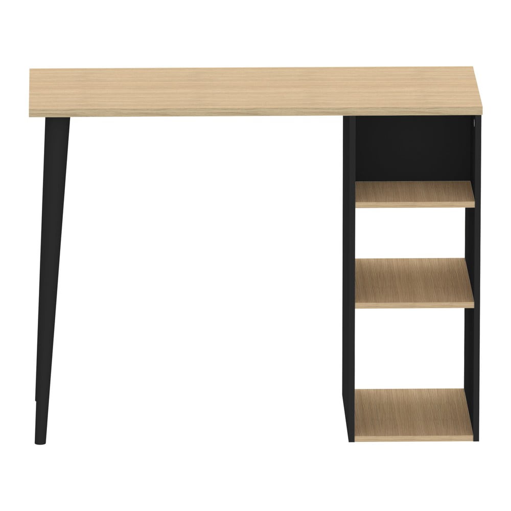 E-shop Čierny barový stôl s doskou v dubovom dekore 120x50 cm Baco - TemaHome