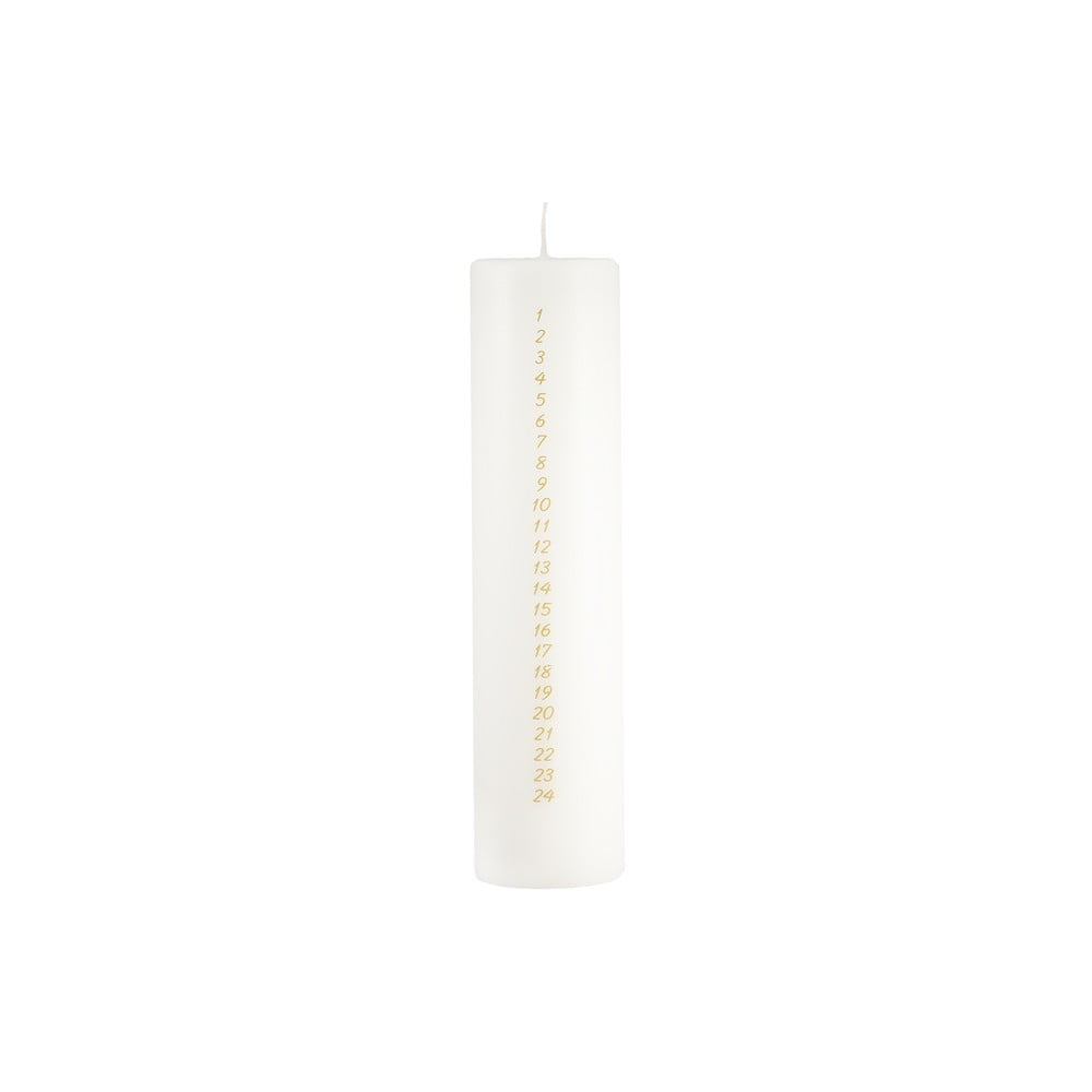 E-shop Biela adventná sviečka s číslami Unipar, doba horenia 98 h