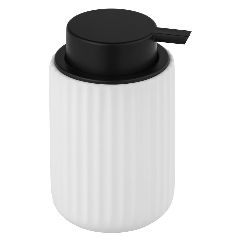 E-shop Bielo-čierny keramický dávkovač na mydlo Wenko Belluno