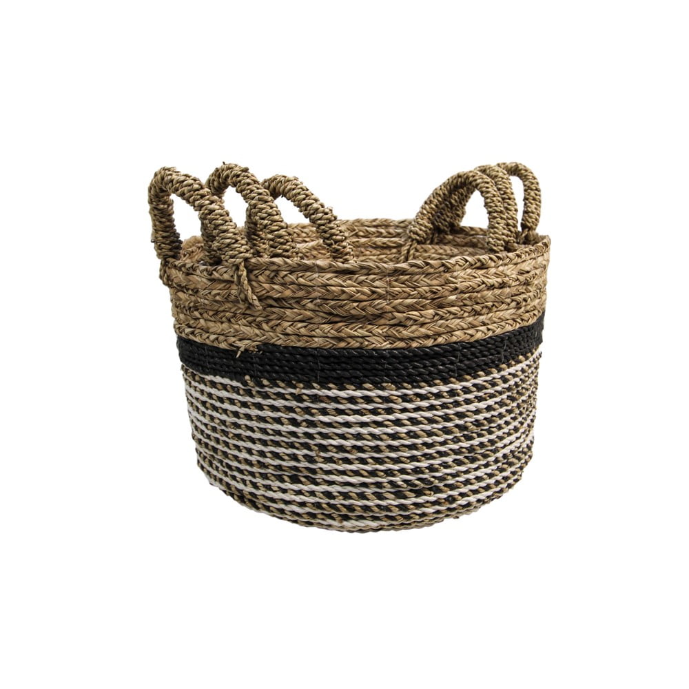 Obrázok Sada 3 úložných košíkov HSM collection Raffia Natural Gris