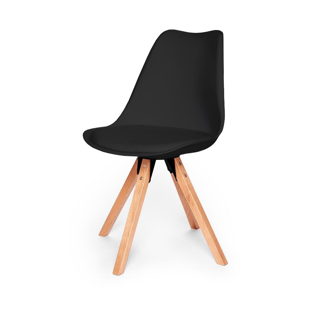 E-shop Súprava 2 čiernych stoličiek s podnožou z bukového dreva Bonami Essentials Gina