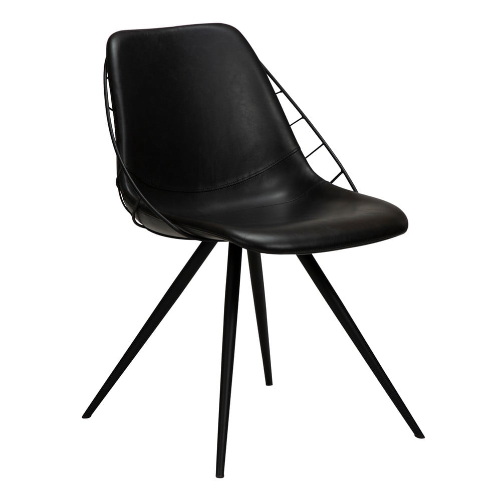 E-shop Čierna jedálenská stolička z imitácié kože DAN-FORM Denmark Sway